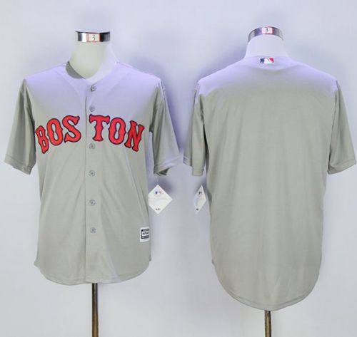 Red Sox Blank Grey New Cool Base Stitched MLB Jersey - Click Image to Close
